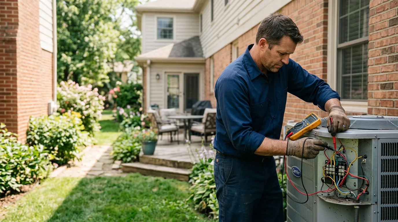 HVAC technician working near Blackwell, OK